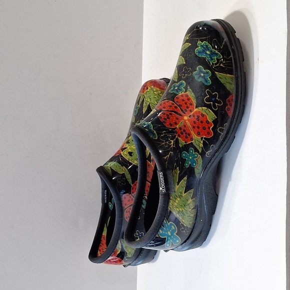 Sloggers Midsummer Black Dark Cottagecore Boho Rain and Garden Slip On Shoes *9 - Picture 3 of 11